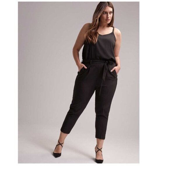 𝅺Pennington’s Crepe Paperbag Pant Size X- Missing belt Neutral Business Casual - Picture 1 of 12